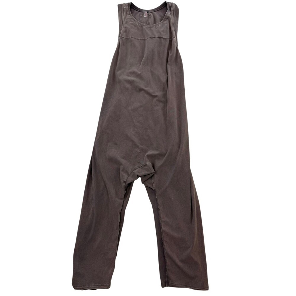 Free People Movement Washed Brown Sleeveless Hot Shot Twisted Jumpsuit Sz S - Picture 3 of 8